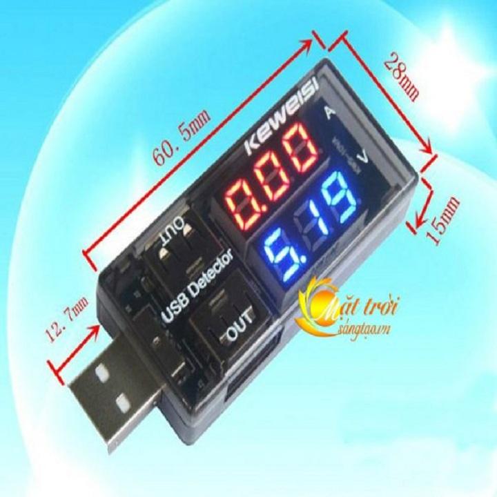 USB đo điện áp, dòng sạc cổng USB 2in1 Keweisi