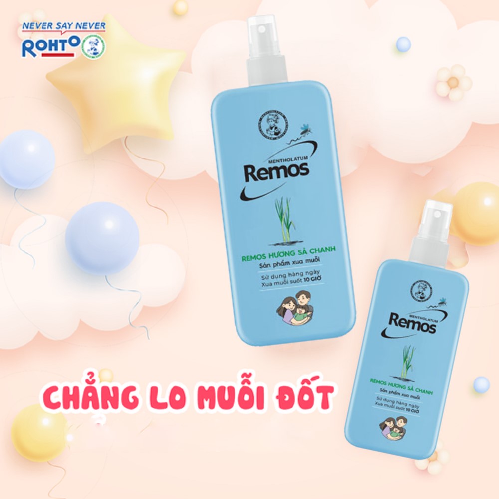 Xịt Chống Muỗi Remos Sả Chanh 150ml Bảo Vệ Suốt 10H Giữ Ẩm Da Remos Lemon Grass Repellent Mosquito And Insect Spray150ml