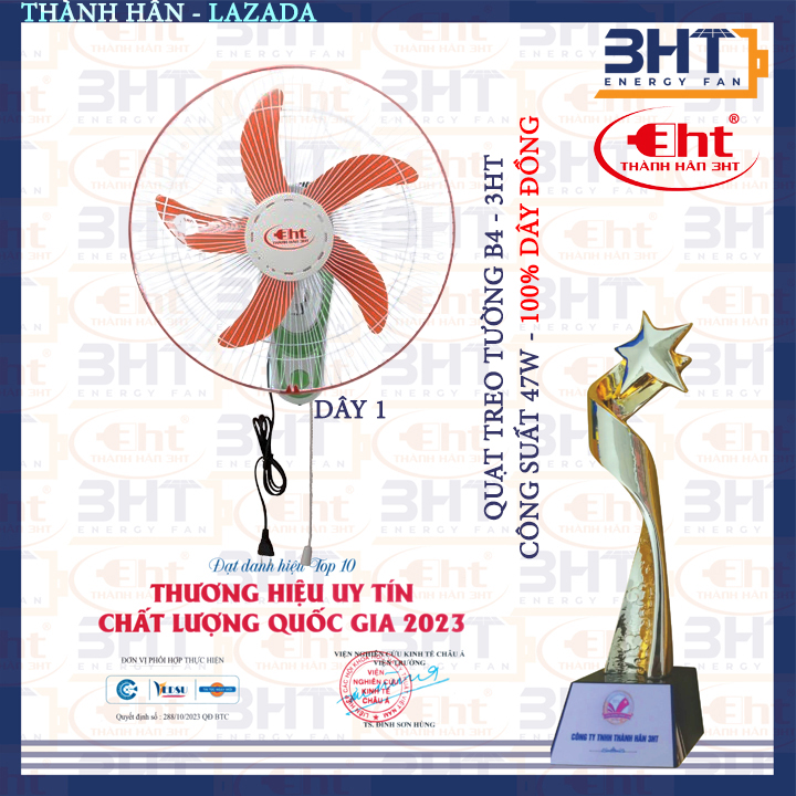 QUẠT TREO TƯỜNG - 3HT FAN - BH 12 THÁNG.