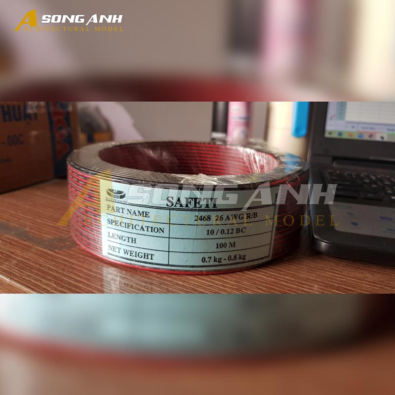 Dây điện đôi mềm SAFETI 0.12 màu đỏ đen ( 5 mét )