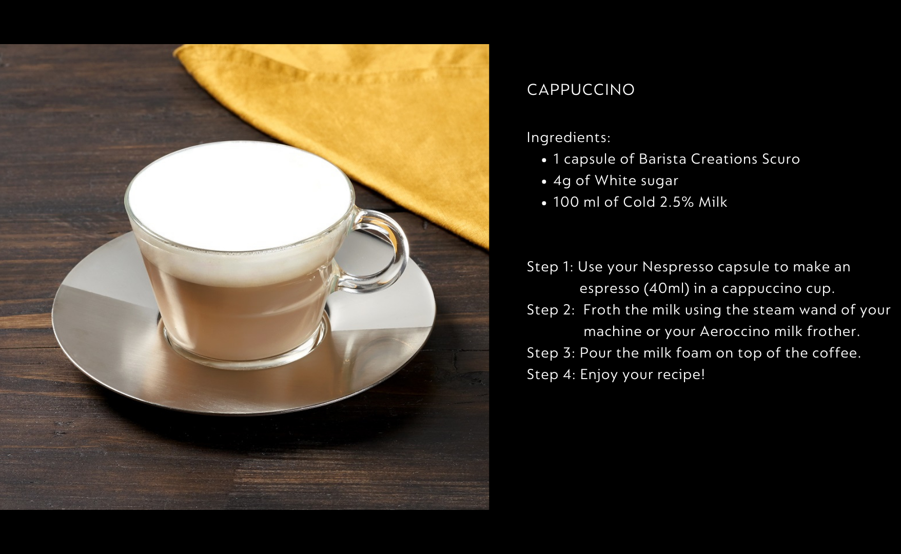 Viên nén cà phê Nespresso SCURO (BARISTA CREATIONS - Pha cùng sữa cho những món cà phê êm ngọt)
