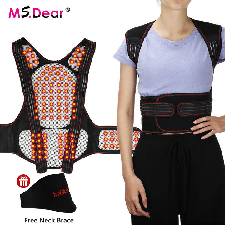 Tourmaline Tự làm nóng lưng Hỗ trợ thắt lưng Nam châm gia nhiệt Trị liệu hỗ trợ Đai lưng Tư thế sửa chữa Cột sống lưng Vai Thắt lưng Tư thế điều chỉnh Vest Giảm đau