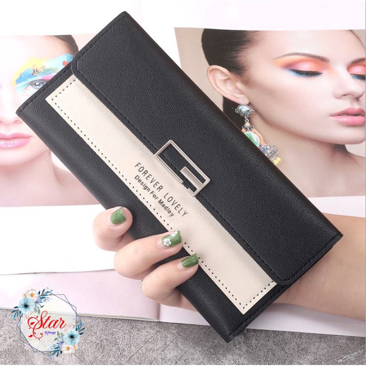 Ví nữ dáng dài, ví cầm tay forever lovely cao cấp nhiều ngăn thời trang g08