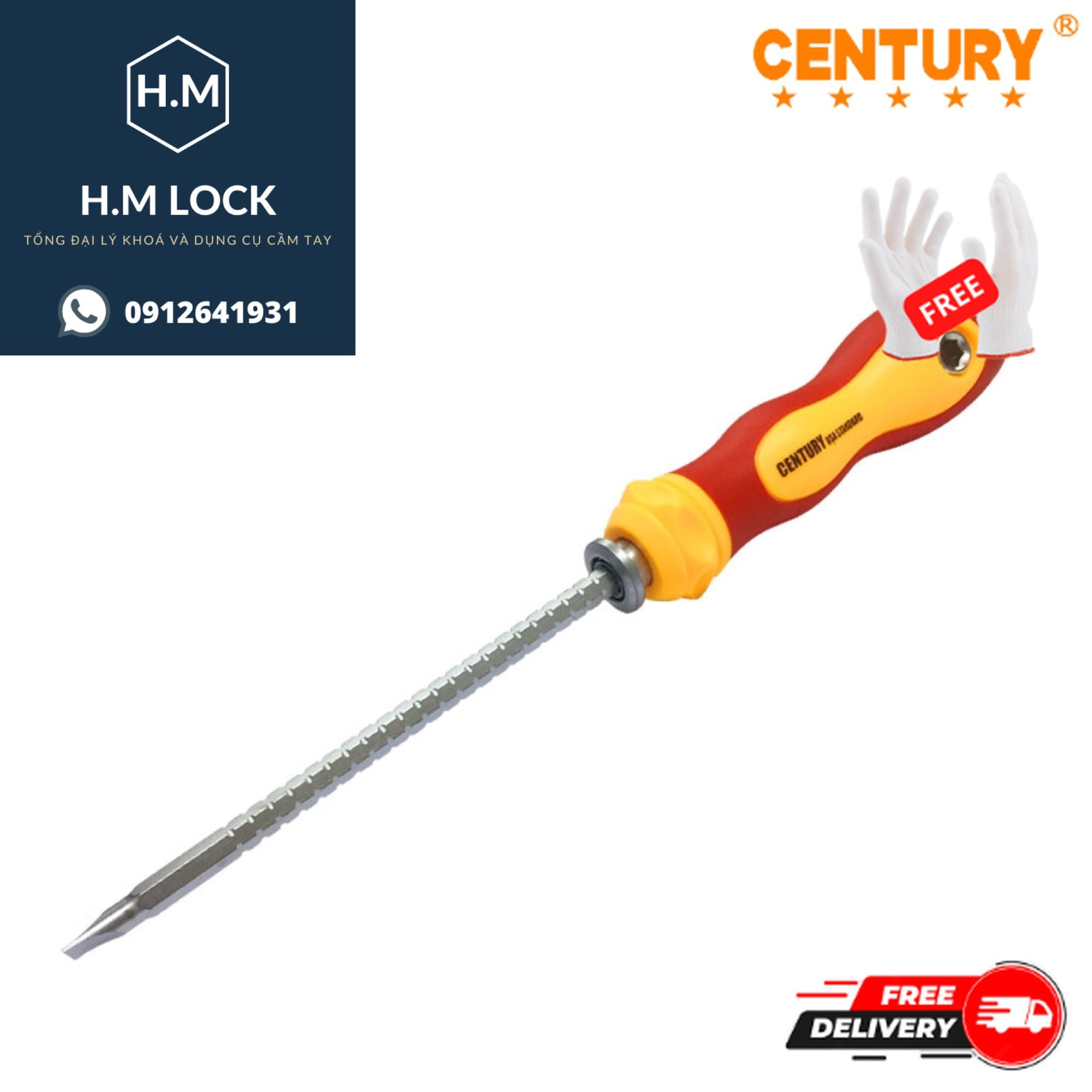 Tu Vít Đa Năng 2 đầu có (Tăng Đưa) CENTURY - Thép không gỉ cao cấp - HM LOCK