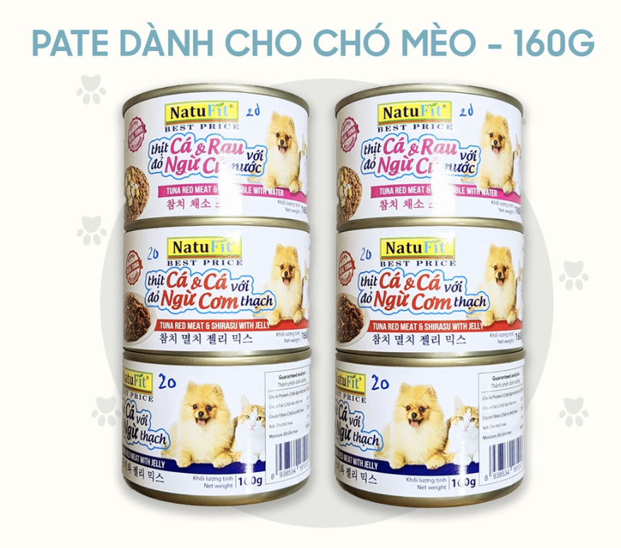 Pate cho chó mèo Natufit 160g