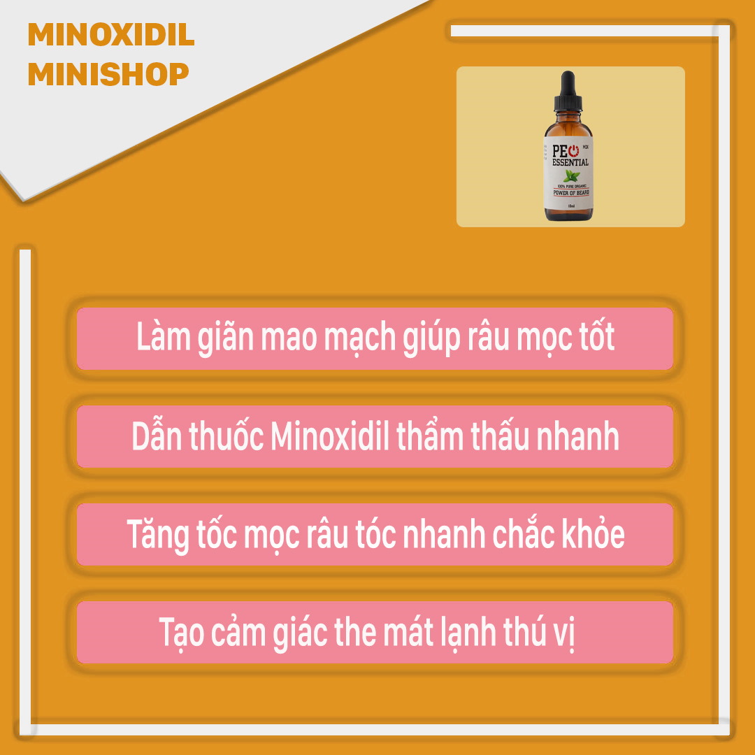 PEO Mix Hỗ Trợ Minoxidil Mọc Râu Tóc 5% Dạng Lỏng