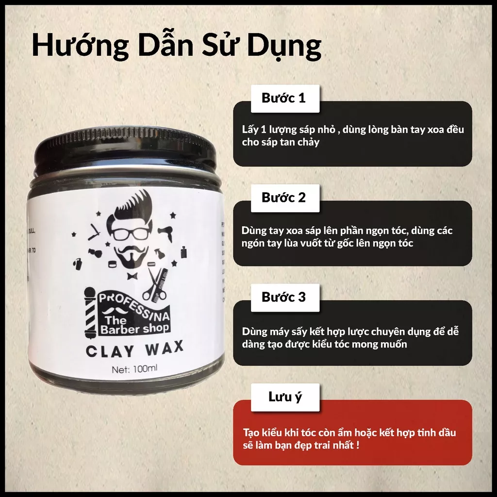 Sáp vuốt tóc nam Clay wax chính hãng, sáp thơm giữ nếp