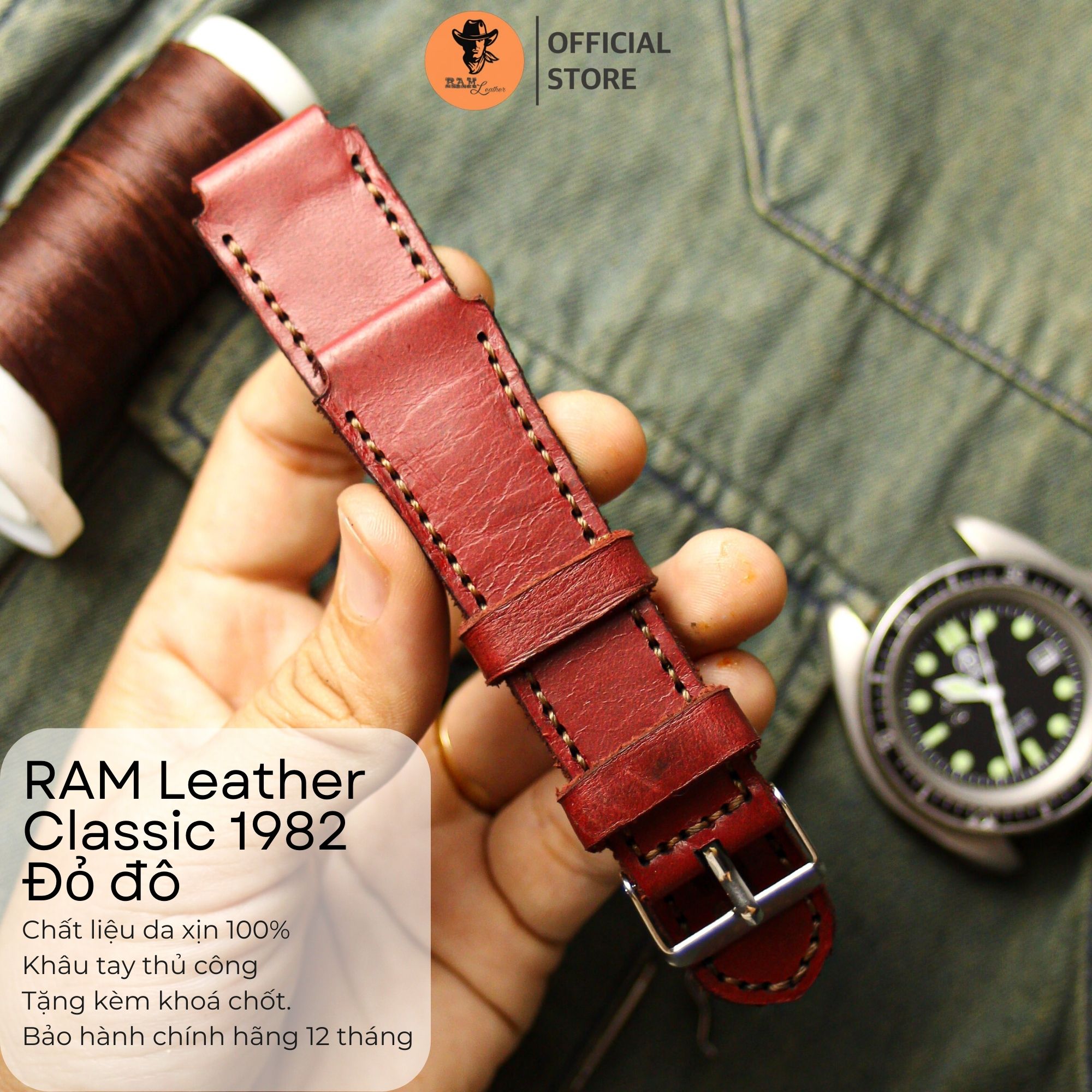 WATCH STRAPS DOUBLE COW LEATHER REAL