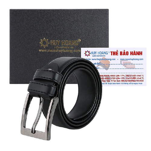 Dây nịt nam may viền 4P màu đen TH4002