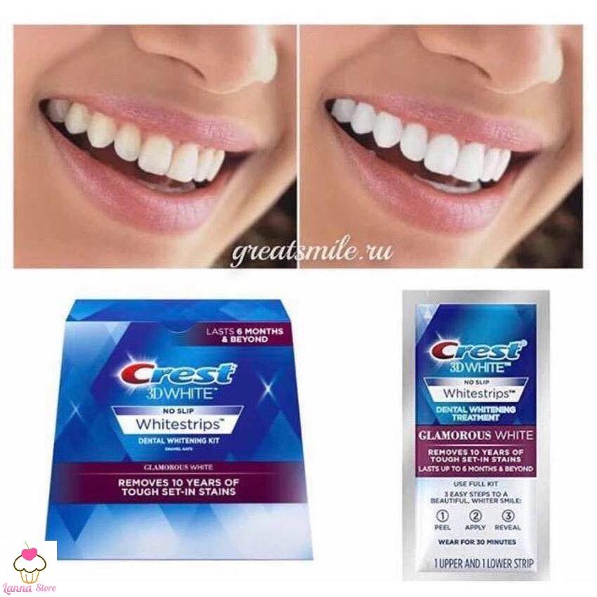 [HCM]Miếng dán trắng răng Crest 3D White loại Glamorous - Mỹ