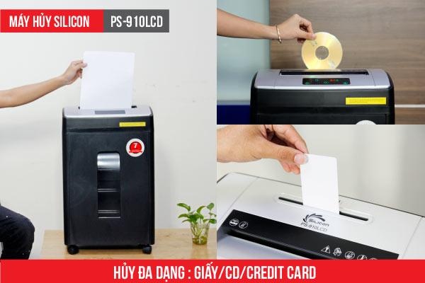 [HCM][Trả góp 0%] Máy hủy tài liệu Silicon PS-910LCD