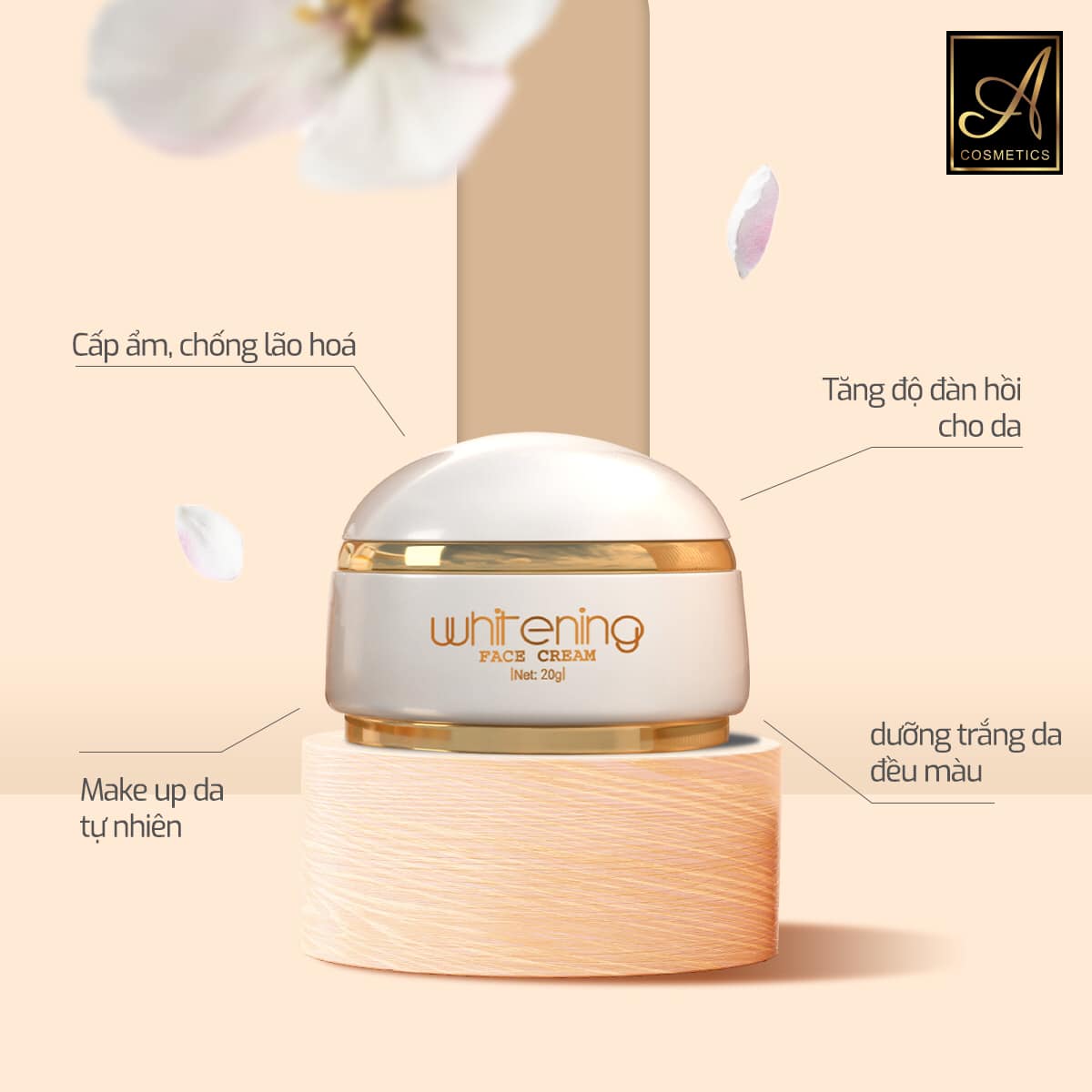 [CHÍNH HÃNG] Kem dưỡng trắng da face pháp a cosmetics 50g (hộp lớn)