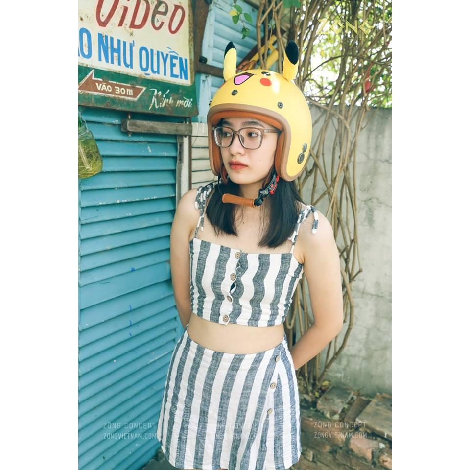 Nón bảo hiểm Pikachu có tai đáng yêu