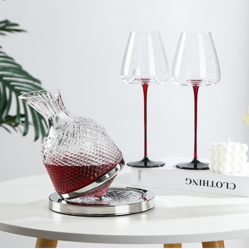 Decanter Rượu Vang - Bình Thở Rượu Vang Đế Xoay MS 044