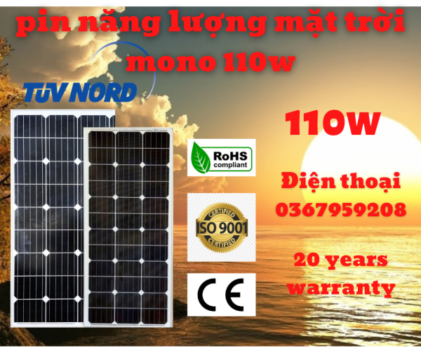 Bảng giá Tấm pin năng lượng mặt trời 110w mono