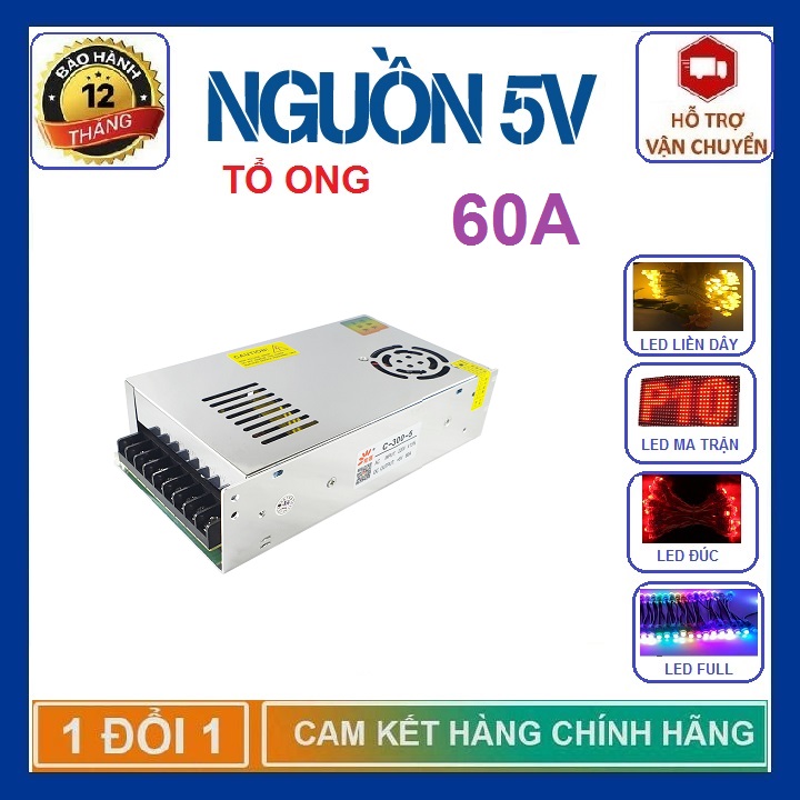 Nguồn tổ ong 5V 60A - Nguồn led 5v