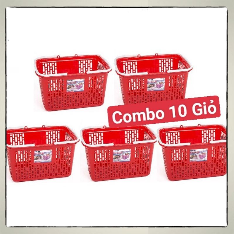 Combo 10 giỏ / làn siêu thị duy tân không nắp