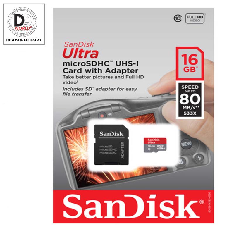 Thẻ nhớ Micro SD SanDisk SDHC 16GB (80MB /s)