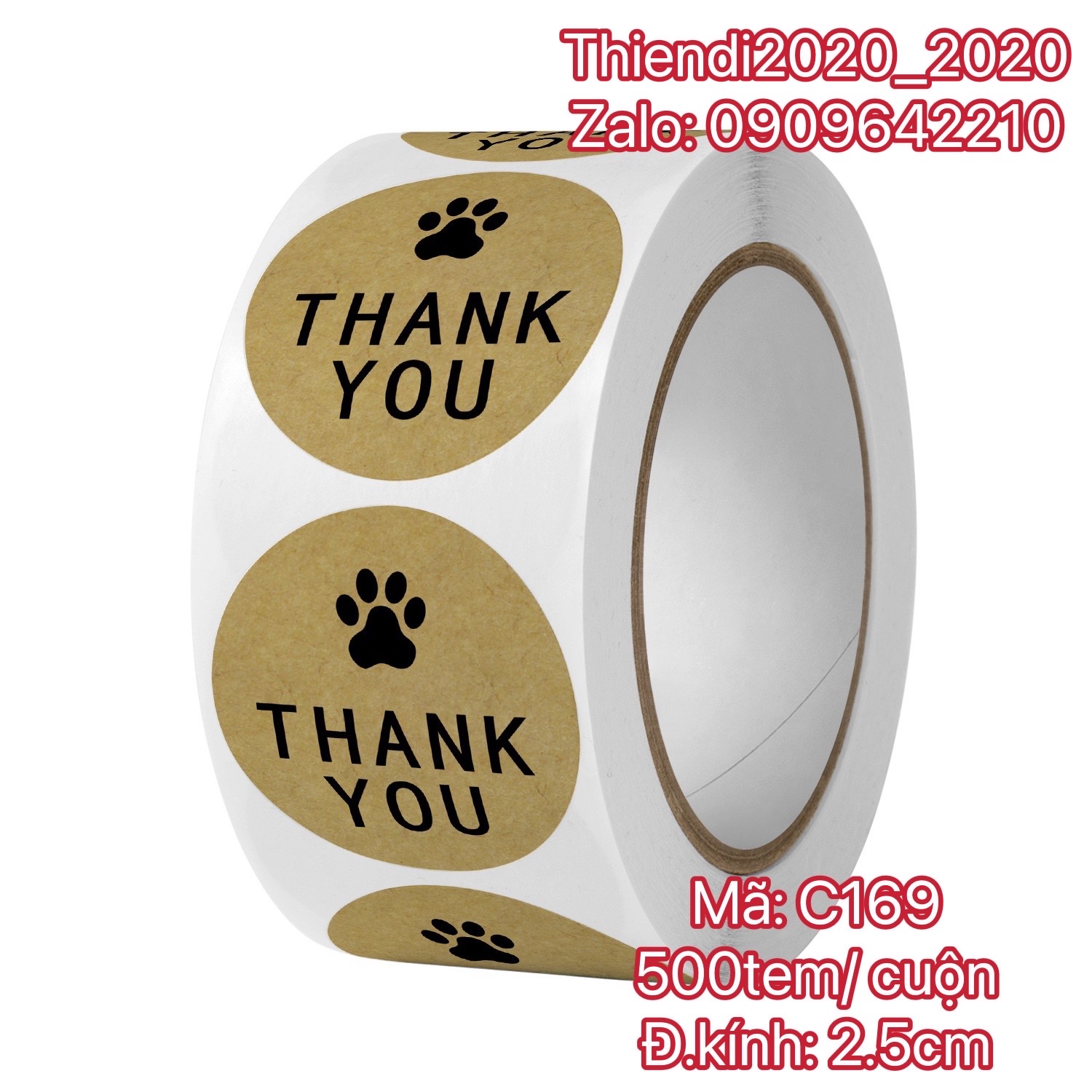 TEM_STICKER-Tem chữ " Thank you" << Đ.KINH 2.5CM, 500TEM/CUON- 20 MẪU ĐẸP>>