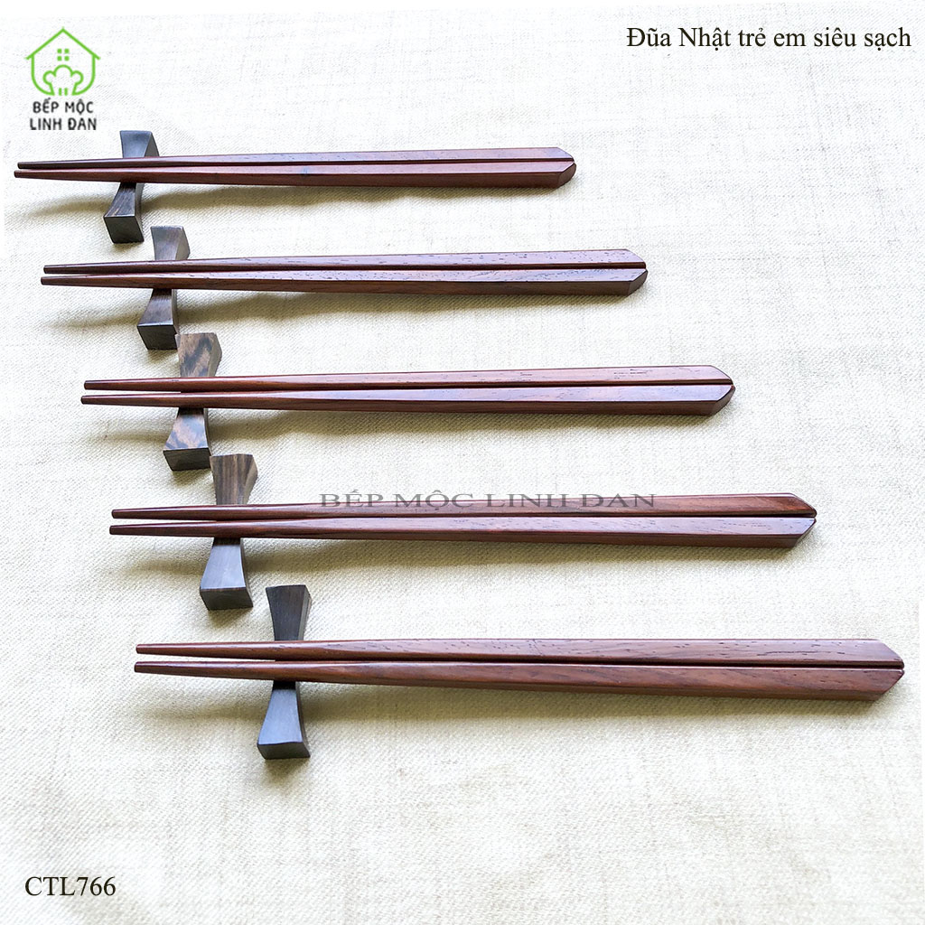 Đũa Nhật Trẻ Em Gỗ Trắc HAHANCO [CTL766] (01 đôi) Giúp Bé Dùng Đũa Dễ Dàng
