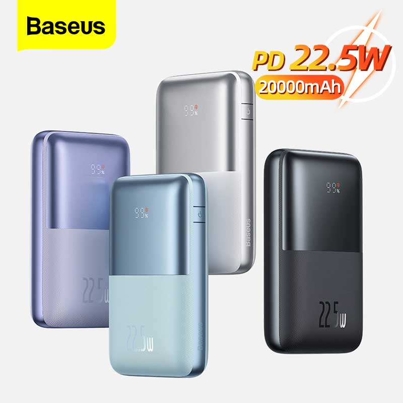 【New】Baseus PD 22.5W Power Bank 20000mAh Sạc nhanh Sạc di động Mini Pin bên ngoài Powerbank cho iPhone 14 13 Pro Max 12 11 Xiaomi Samsung Huawei