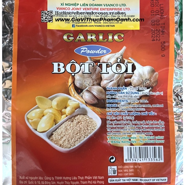 [500gr] Bột tỏi Vianco