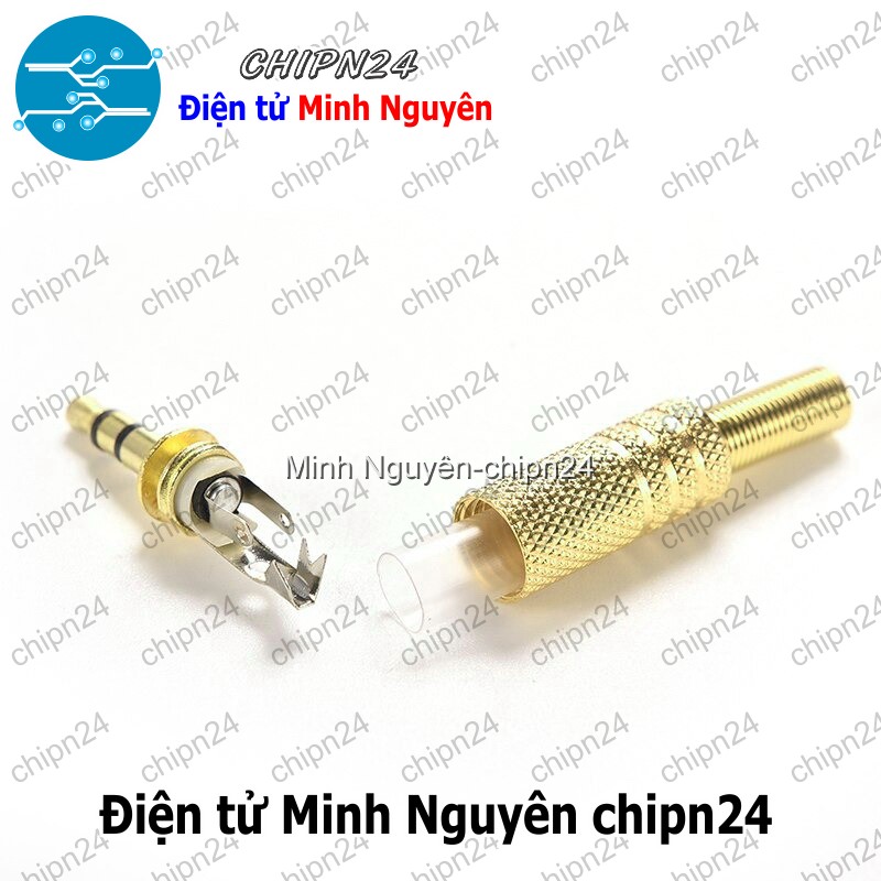 [1 cái] (F113.6) Đầu Jack Audio 3.5mm Vàng hàn dây Stereo - HH005264