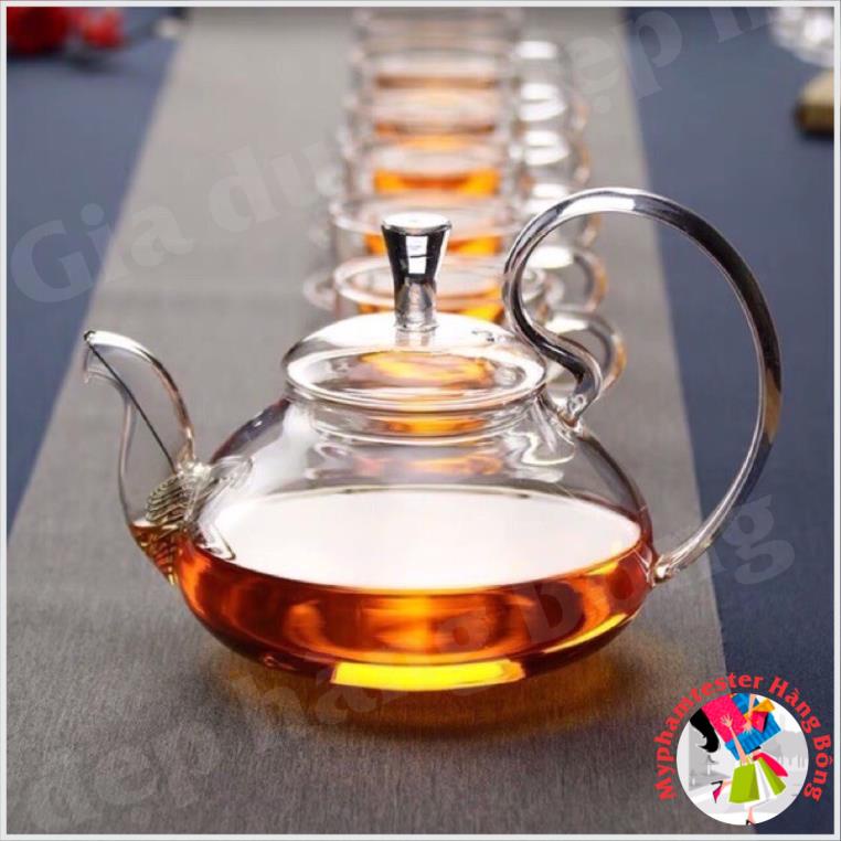 Combo ấm vồng, đế nến đun, chén đĩa thuỷ tinh