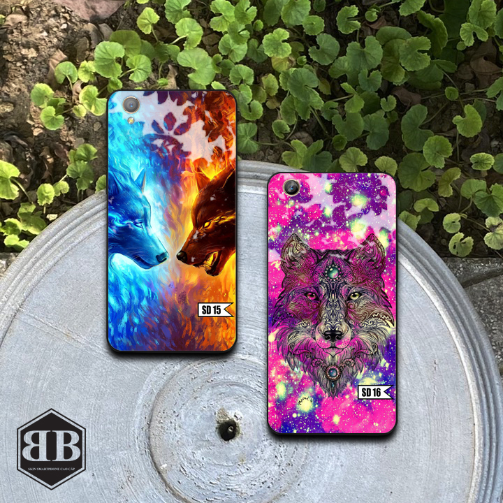 Ốp lưng kính cường lực Oppo A37 ( Neo 9 ) hình sói