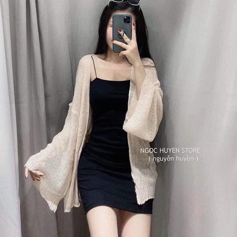 Set Đầm Body Áo Khoác Len