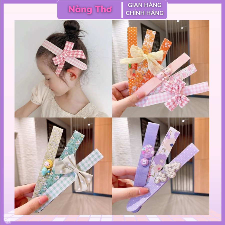 sét 3 bờm cài tóc dán dính cho bé siêu đáng yêu