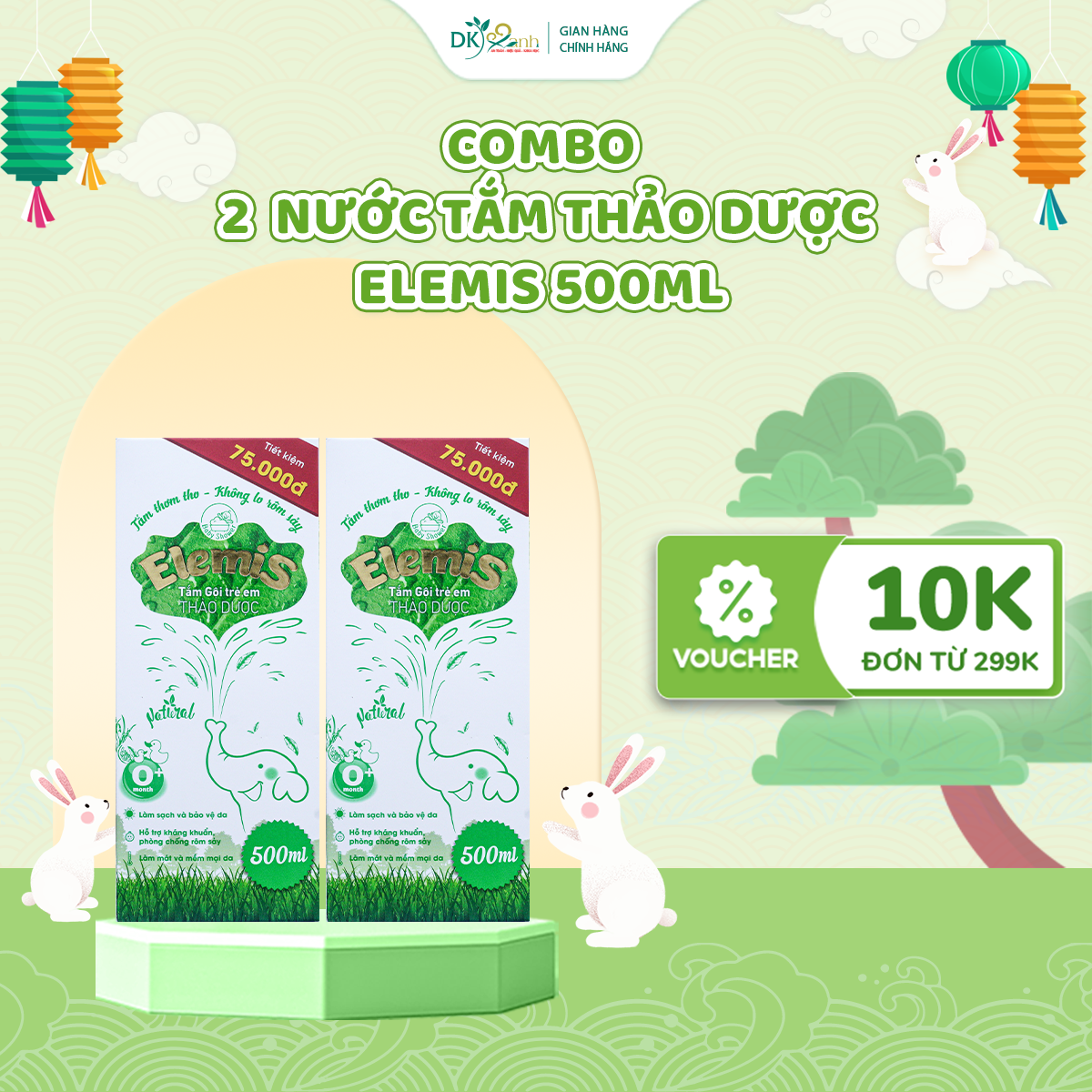 Combo 2 hộp Nước tắm Elemis 500ml - DK Pharma