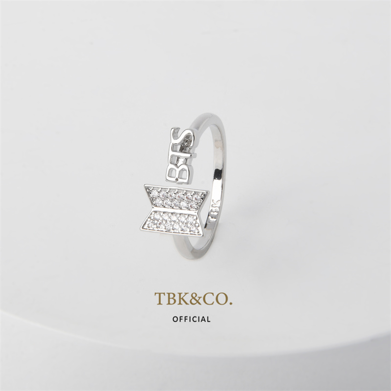TBK 18K Gold Hallyu K-Pop Bts Inspired Army Adjustable Ring For Women Accessories 900R
