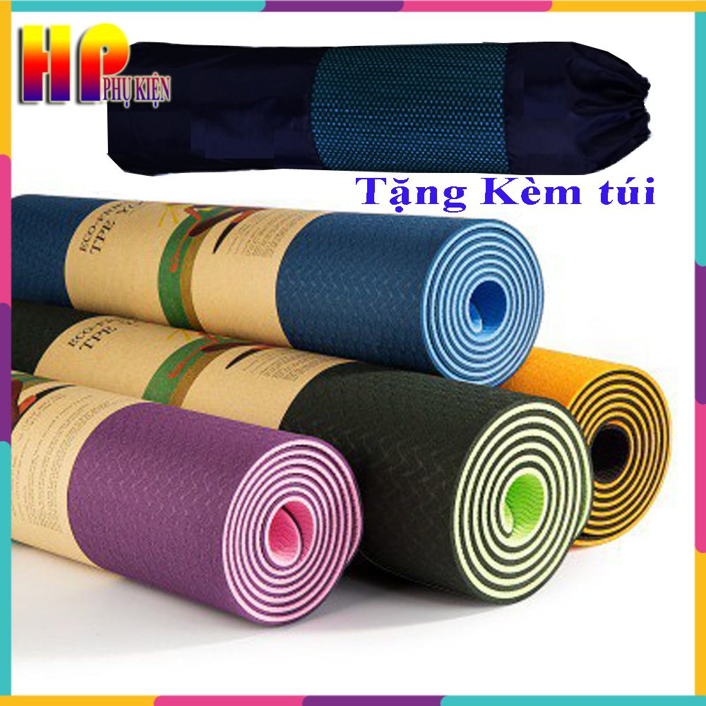 Thảm tập yoga, thảm tập yoga chống trơn trượt, thảm tập yoga cao cấp tặng kèm túi đựng