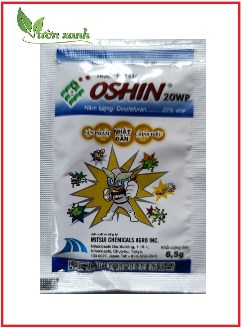 Chế phẩm OSHIN 20WP chuyên trừ bọ trĩ, rệp trắng, bọ phân trắng, rệp sáp hại cây mai, cúc, hồng, dưa bầu bí,,, gói 6,5gr