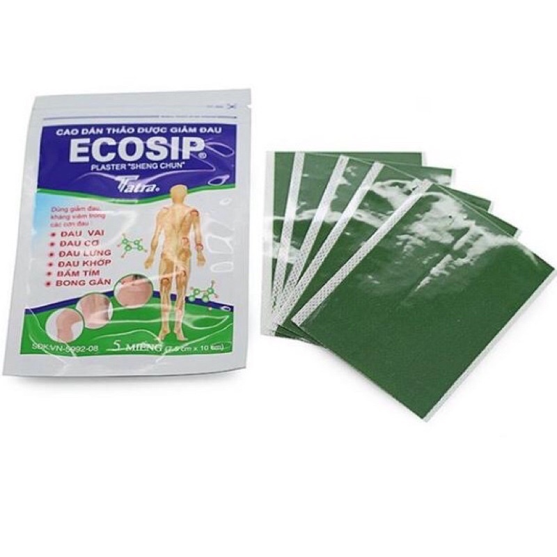Cao dán Ecosip (20 gói x 5 miếng/hộp)