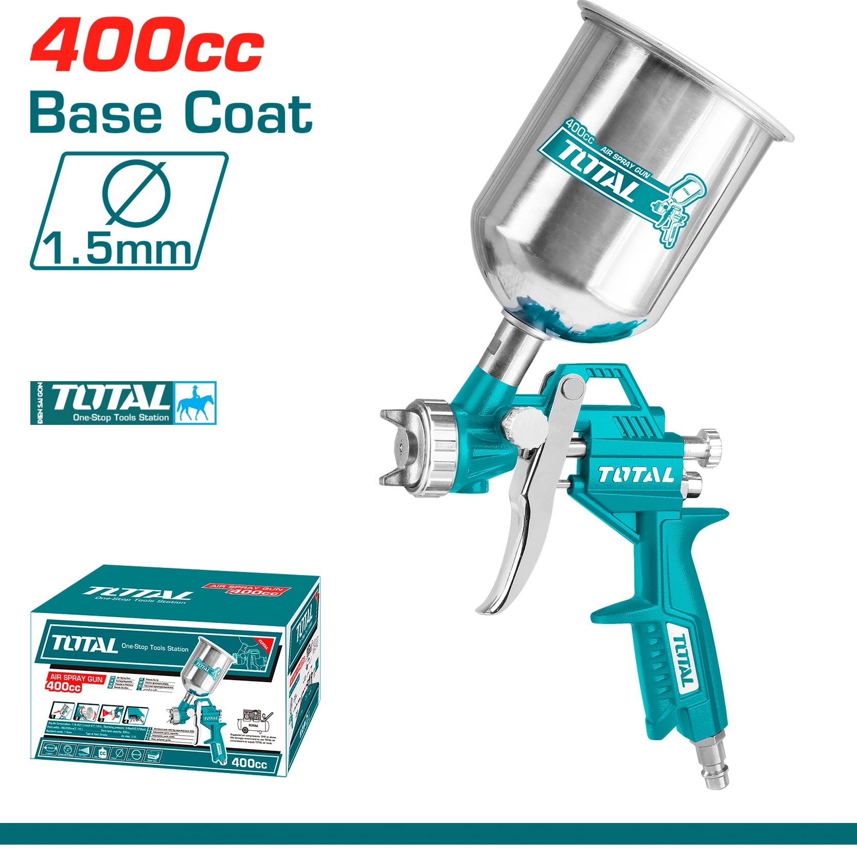Súng phun sơn 400cc ingco asg4041 total tat10401
