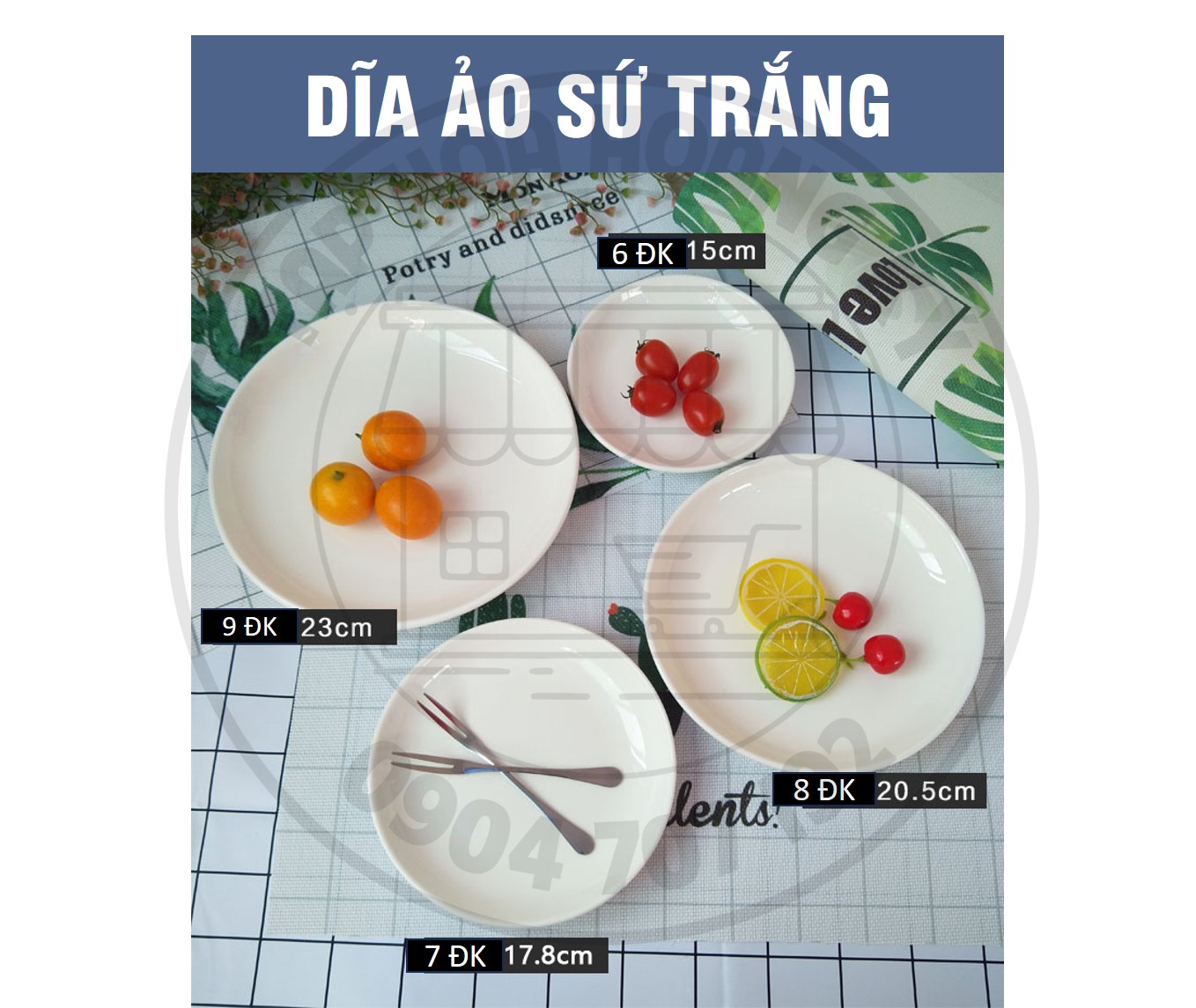 DĨA TRÒN ẢO SỨ TRẮNG – ĐỦ SIZE (CỠ 6,7,8,9)