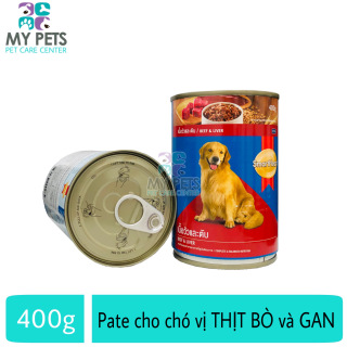 Thức Ăn Pate SmartHeart Hương Vị Thịt Bò & Gan Cho Chó Lớn - lon 400g thumbnail