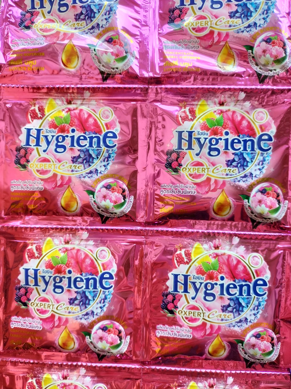 Dây 12 Gói 20ml Xả vải Hygiene Thái Lan siêu thơm- Nước xả Hygiene Thái Lan