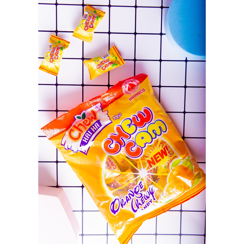 [THÙNG GIÁ SỈ] Kẹo Chew Cam Hải Hà Túi 100g - 60 Túi/Thùng