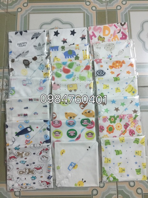 [Lấy mã giảm thêm 30%]Yếm Tam Giác Có Cúc Bấm Cotton  Cho Bé