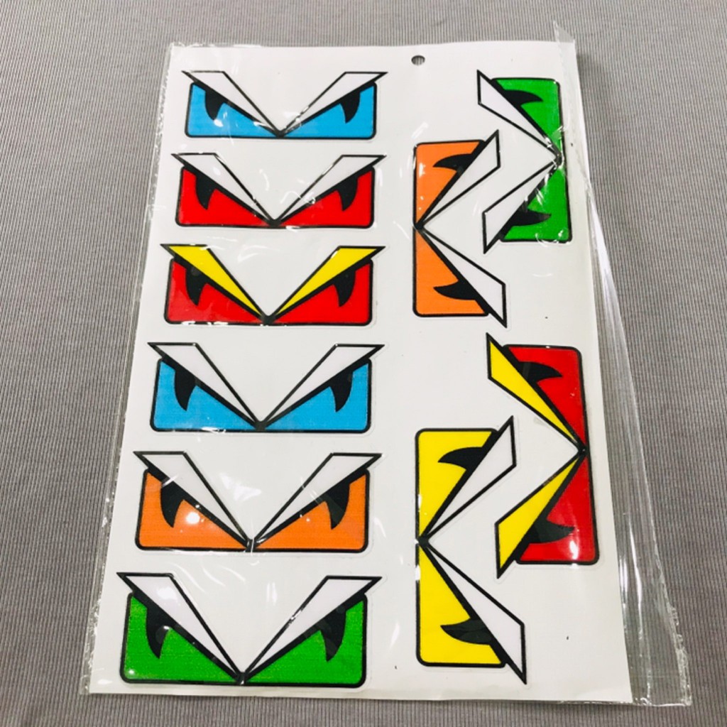 Nguyên Tấm Tem nổi giá sỉ dán xe máy nhiều logo hình mắt cú đủ màu