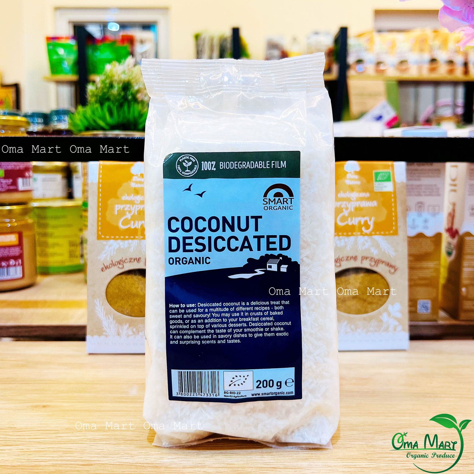 Shredded coconut organic smart organic 200g