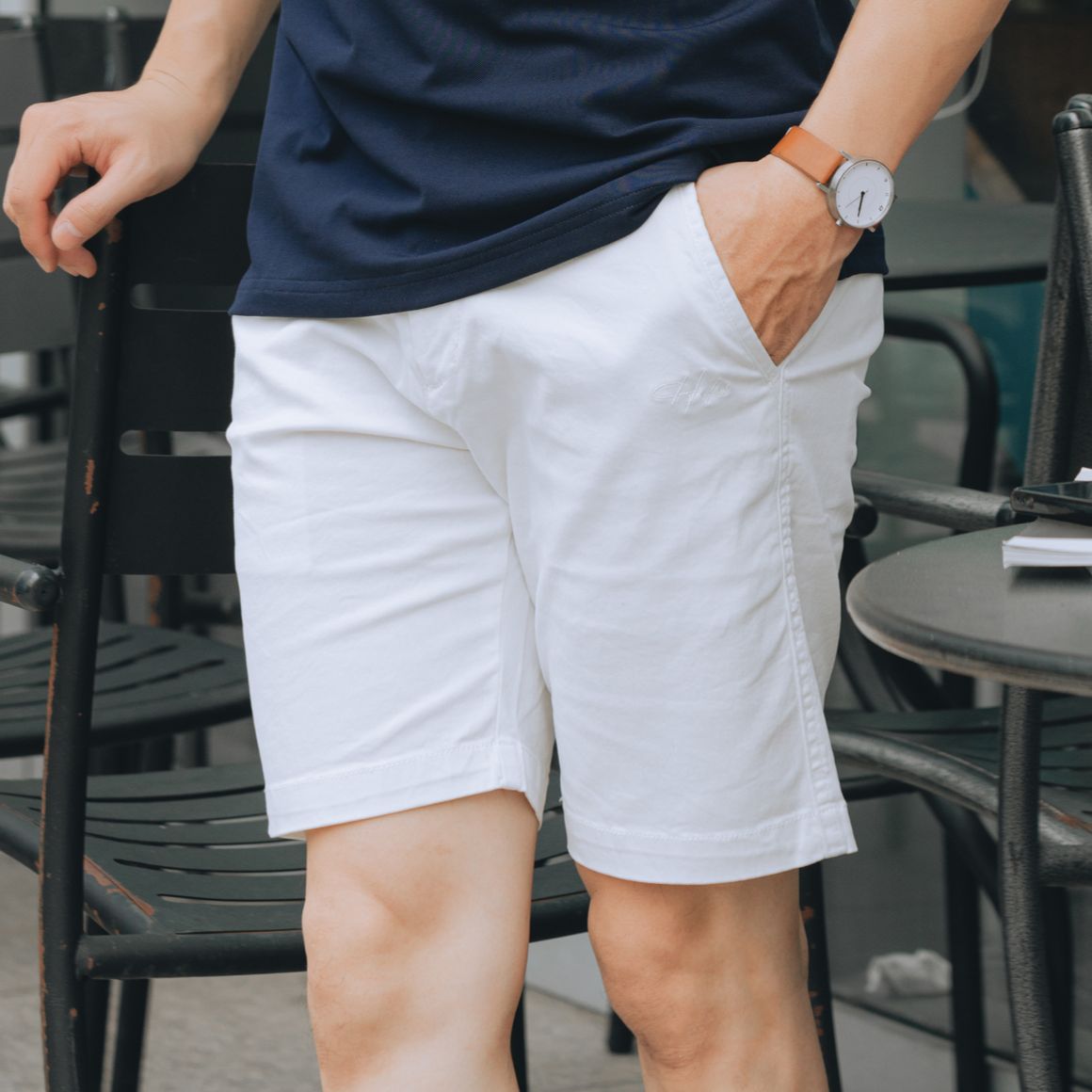 Quần short nam HAFOS Regular Basic vải Kaki co giãn, chuẩn form