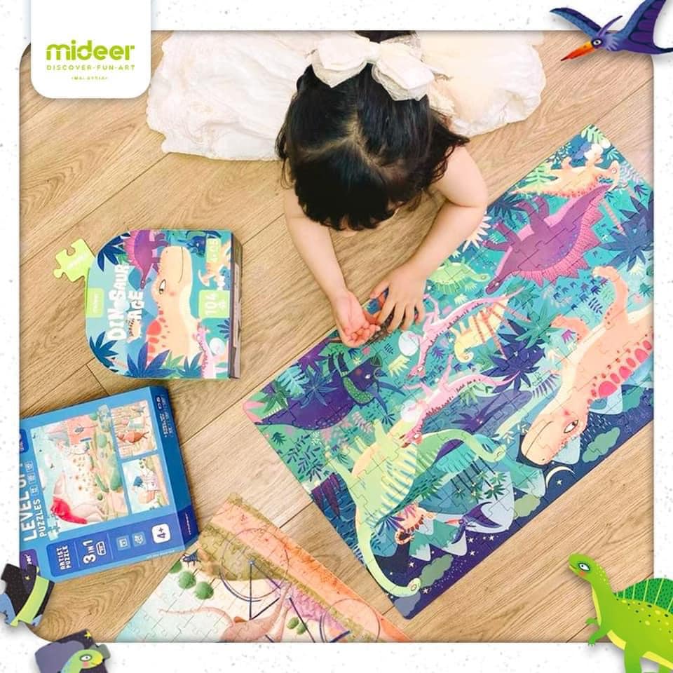 GHÉP HÌNH MIDEER 104 PCS - CHỦ ĐỀ DINOSAUR