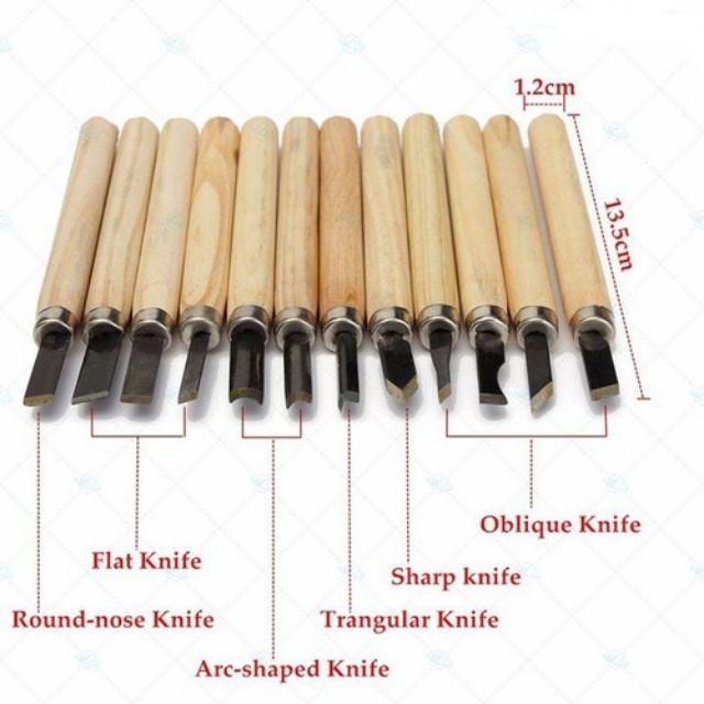 Bộ 12 dao khắc đục gỗ