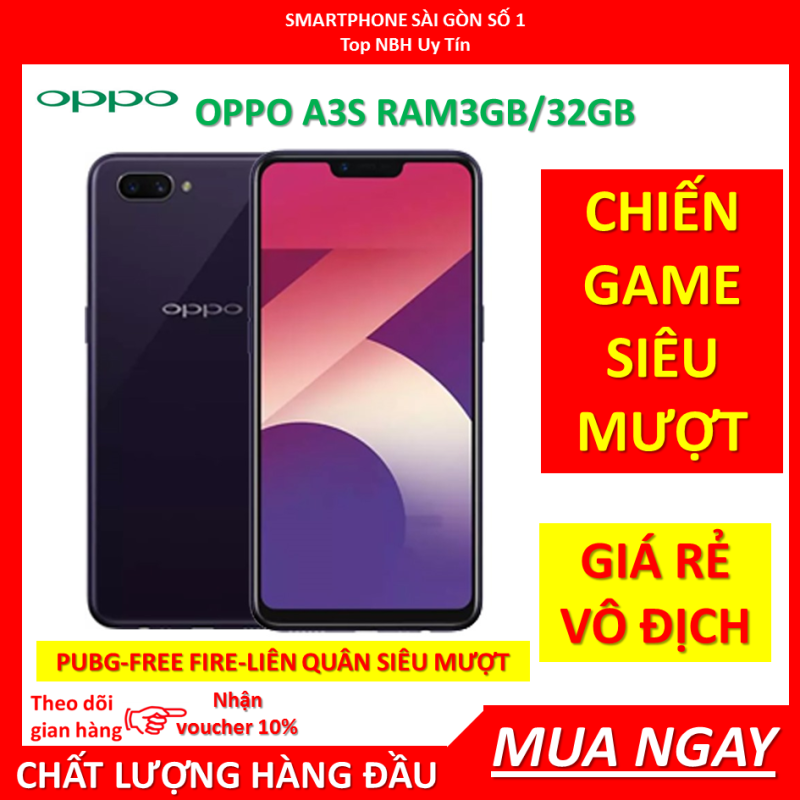 điện thoại Oppo A3 S (OPPOA3S) 2sim 32G mới Chính Hãng, Chơi TikTok Zalo Fb Youtube, PUBG/Liến Quân mượt