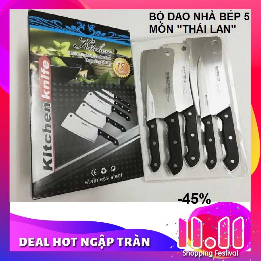 BỘ DAO KITCHEN KNIFE 5 MÓN MADE IN THÁI LAN - TT3789
