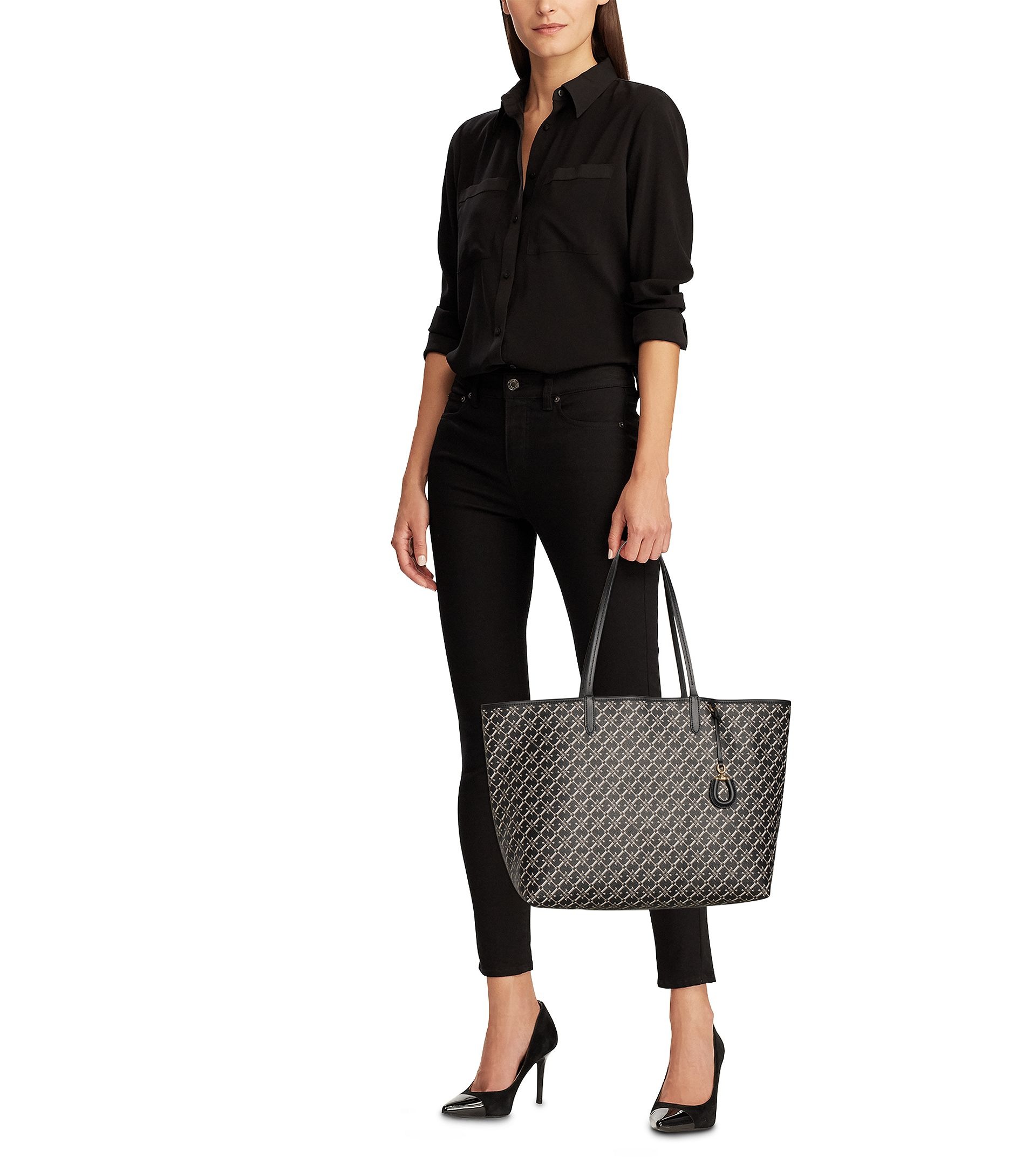 Túi Xách Nữ Ralph Lauren Medium Collins Tote Black